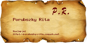 Porubszky Rita névjegykártya