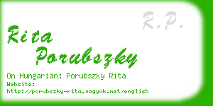 rita porubszky business card